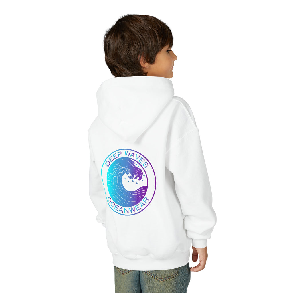 Youth Hoodie - Deep Waves Oceanwear Gradient Surf Logo