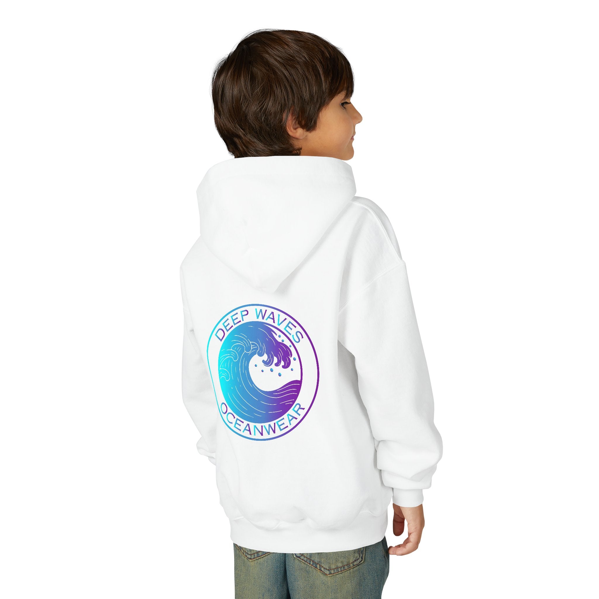 Youth Hoodie - Deep Waves Oceanwear Gradient Surf Logo