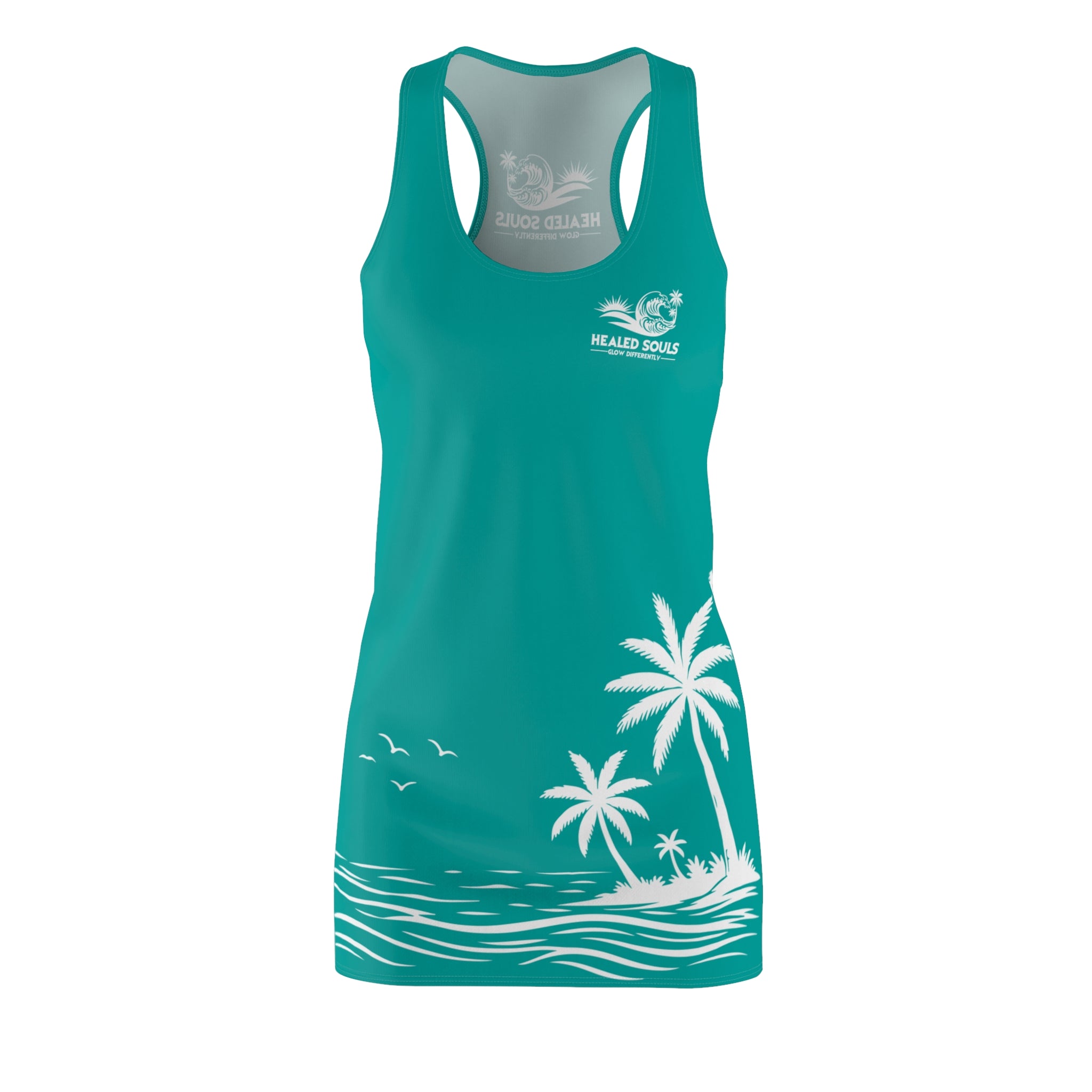 Healed Souls Glow Differently Teal Tides Racerback Dress
