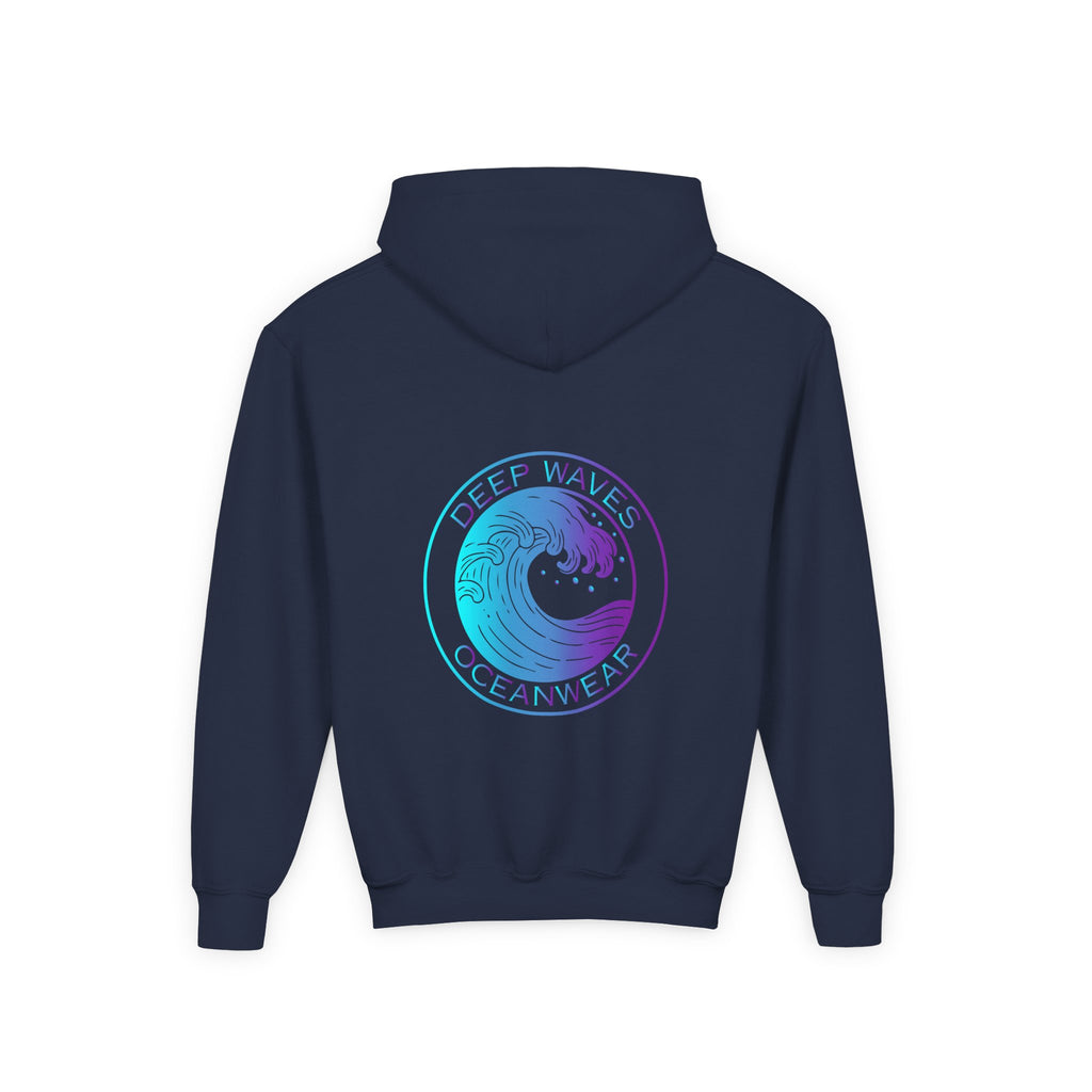 Youth Hoodie - Deep Waves Oceanwear Gradient Surf Logo