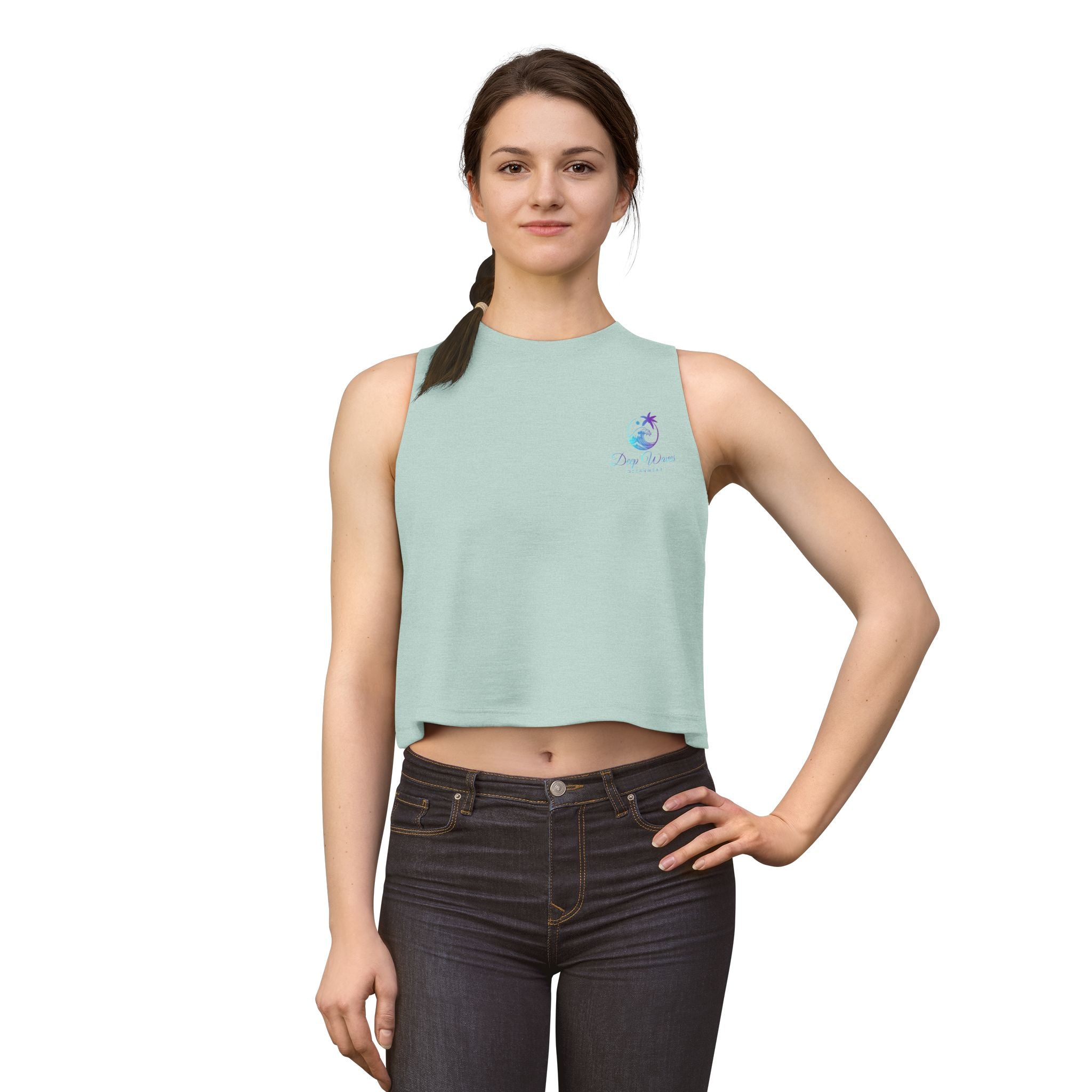 Deep Waves Signature Logo Crop Top