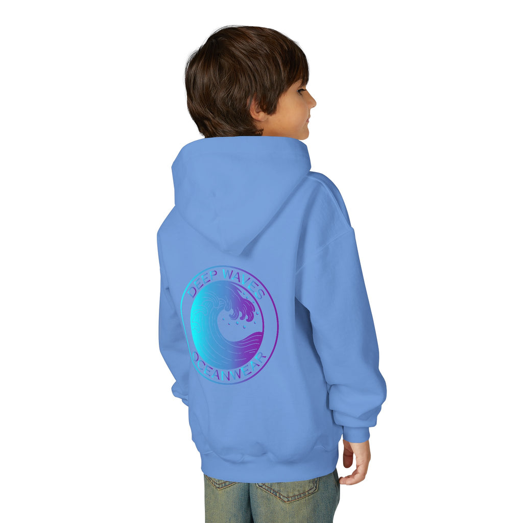 Youth Hoodie - Deep Waves Oceanwear Gradient Surf Logo