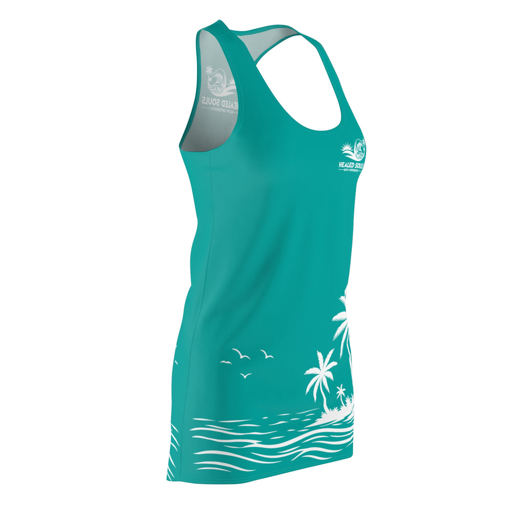 Healed Souls Glow Differently Teal Tides Racerback Dress