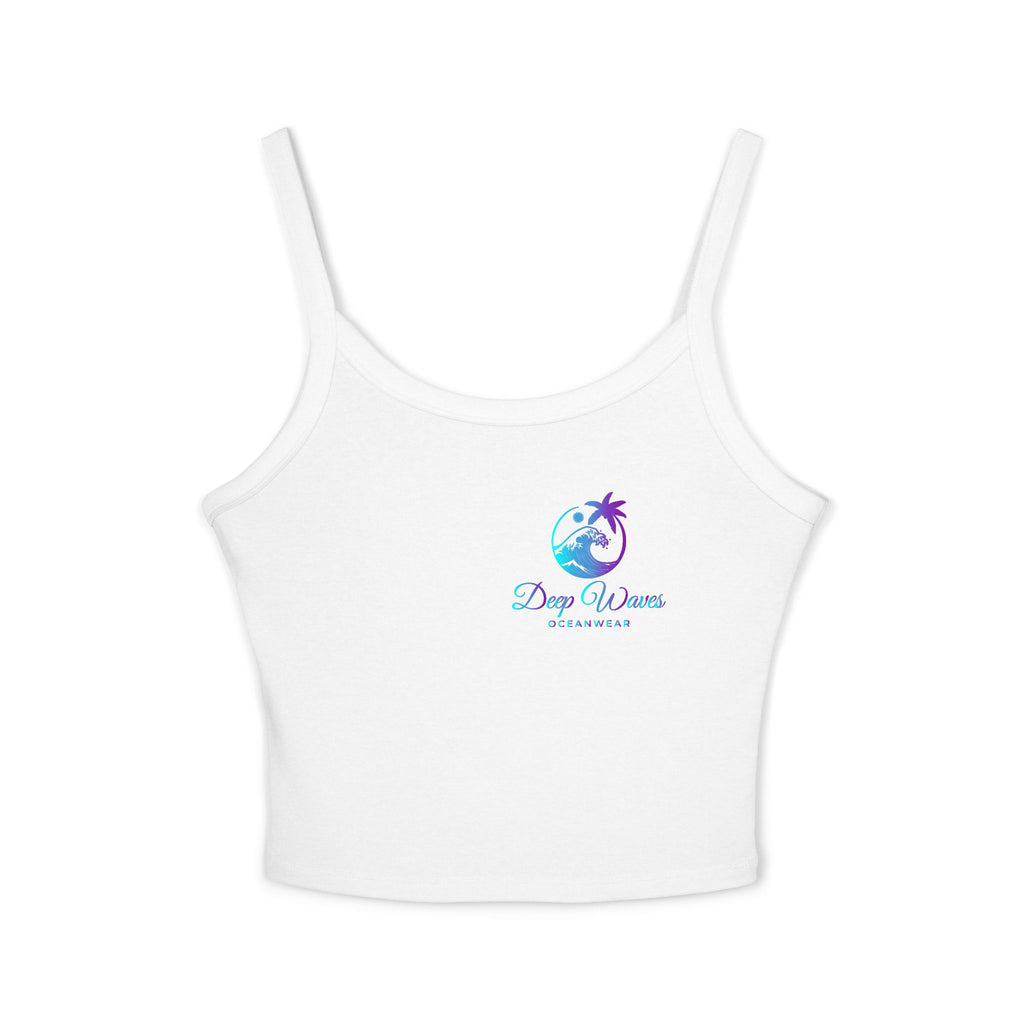Deep Waves Spaghetti Strap Crop Tank