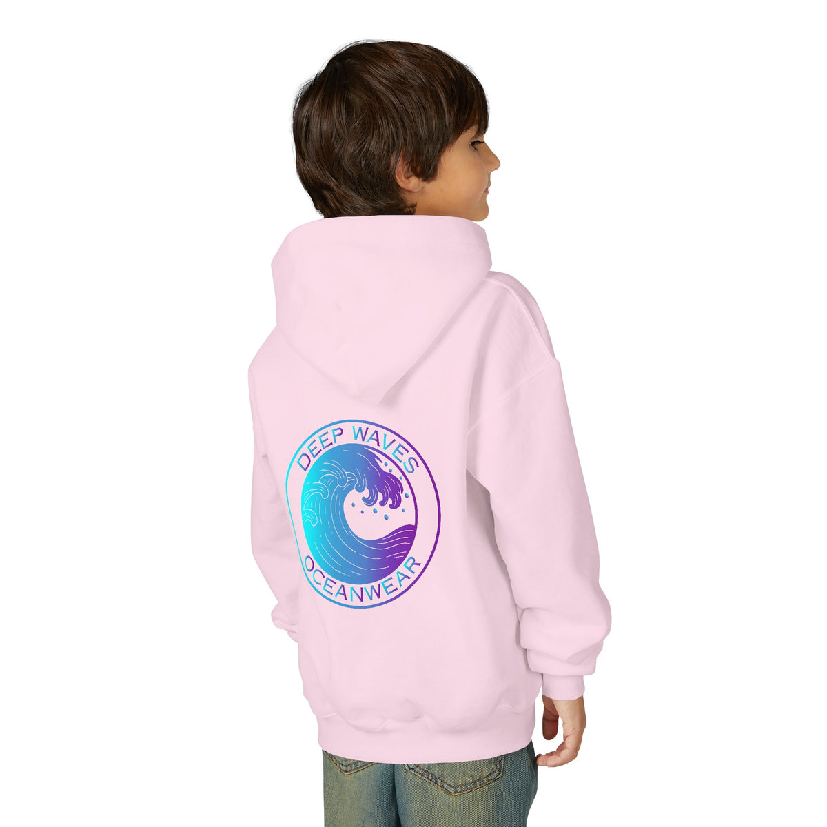 Youth Hoodie - Deep Waves Oceanwear Gradient Surf Logo