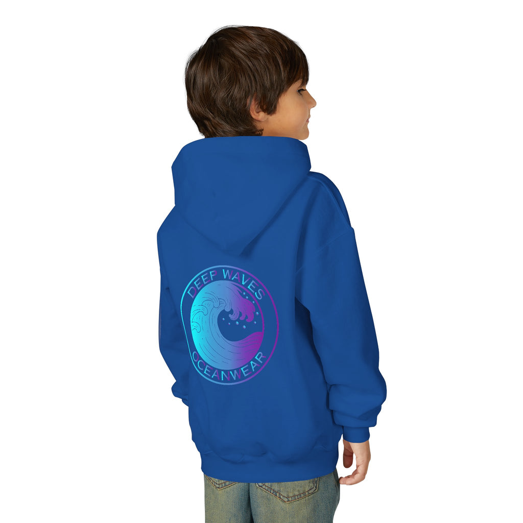Youth Hoodie - Deep Waves Oceanwear Gradient Surf Logo