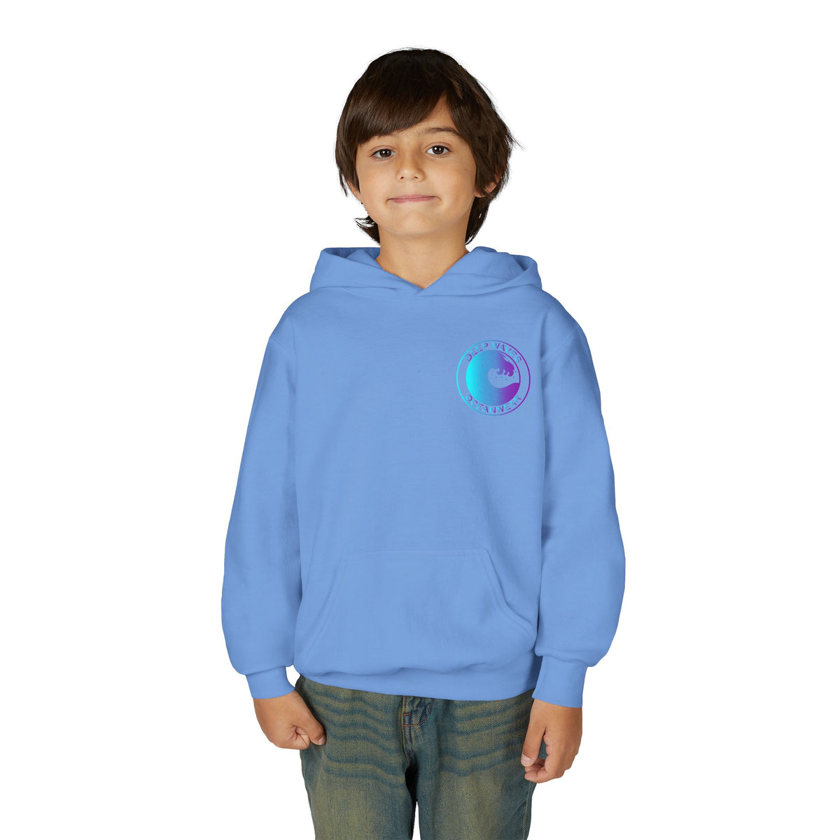 Youth Hoodie - Deep Waves Oceanwear Gradient Surf Logo