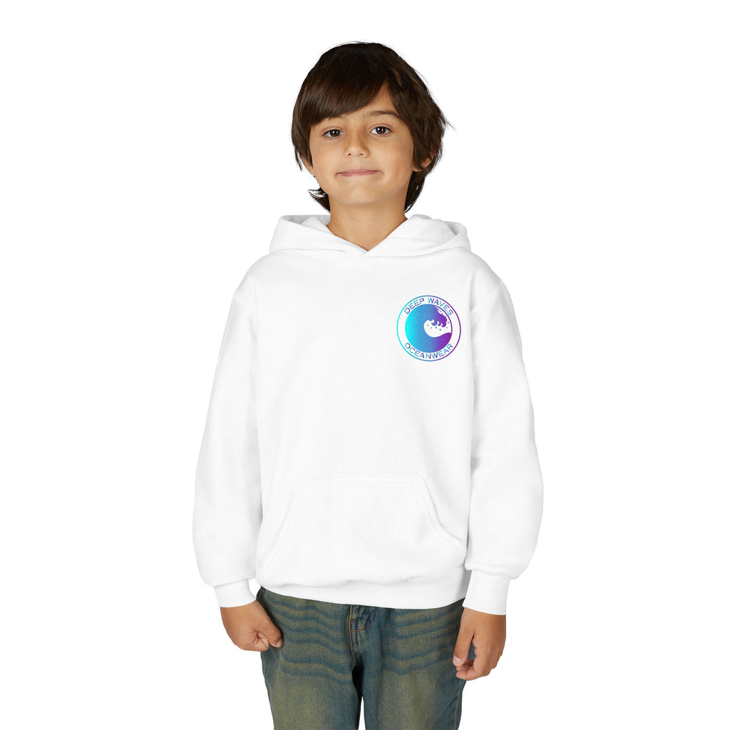 Youth Hoodie - Deep Waves Oceanwear Gradient Surf Logo