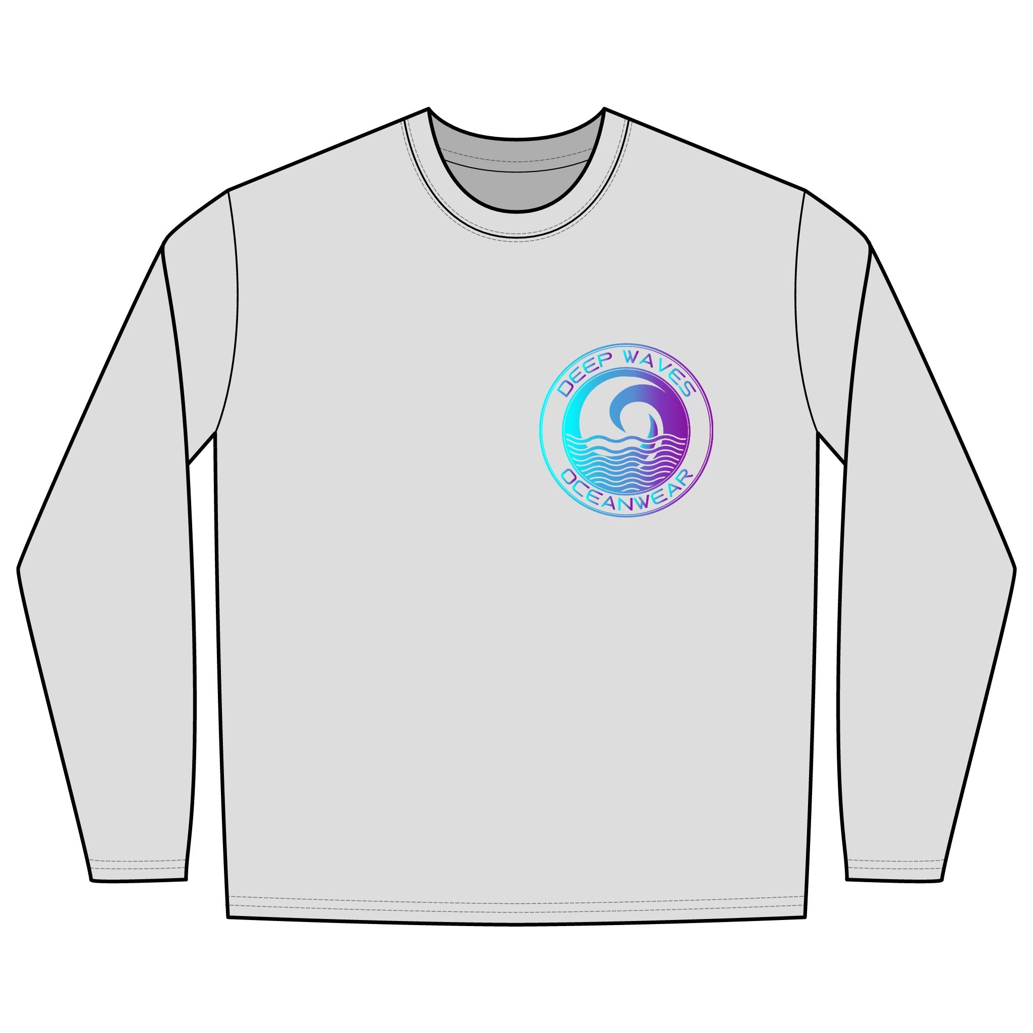 Deep Waves Long Sleeve Sun Shirt (Unisex) | Ocean Protection Rashguard & Coastal Aesthetic Top