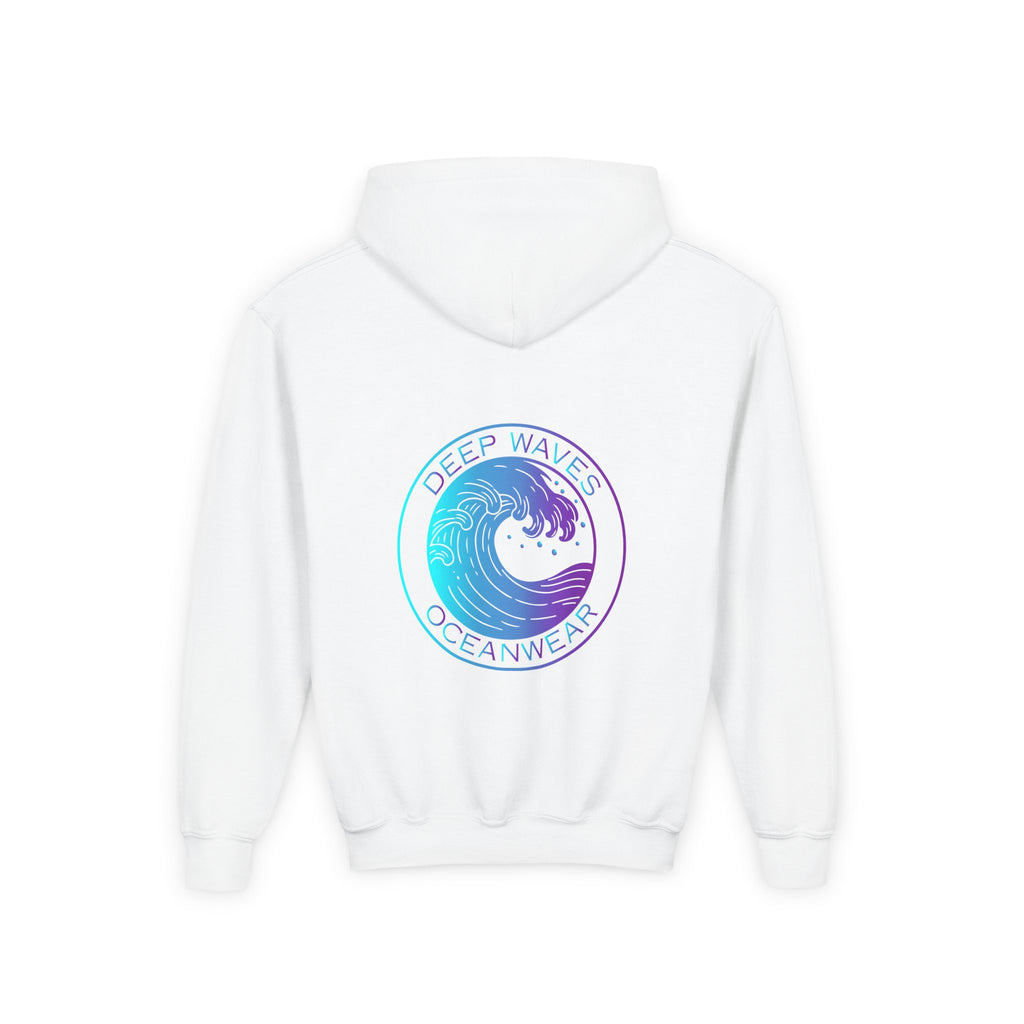 Youth Hoodie - Deep Waves Oceanwear Gradient Surf Logo