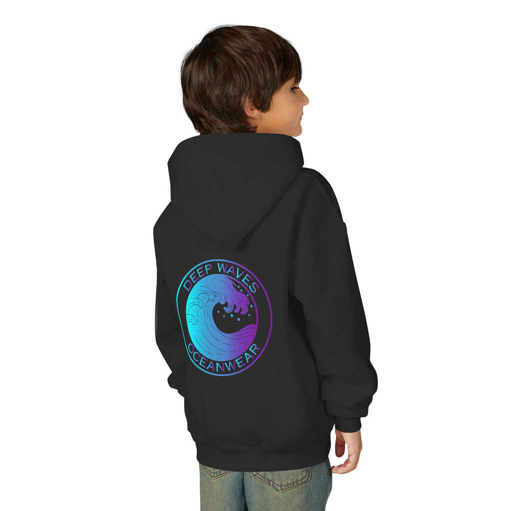 Youth Hoodie - Deep Waves Oceanwear Gradient Surf Logo