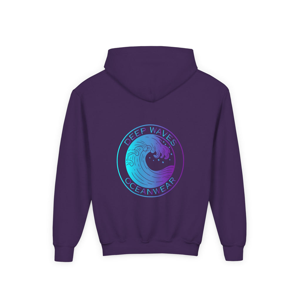 Youth Hoodie - Deep Waves Oceanwear Gradient Surf Logo