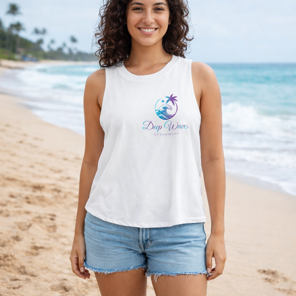 Deep Waves Signature Logo Crop Top