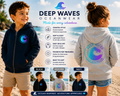 Toddler Zip Hoodie - 'Deep Waves Oceanwear' Holographic Wave Graphic