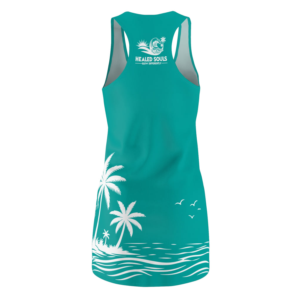 Healed Souls Glow Differently Teal Tides Racerback Dress