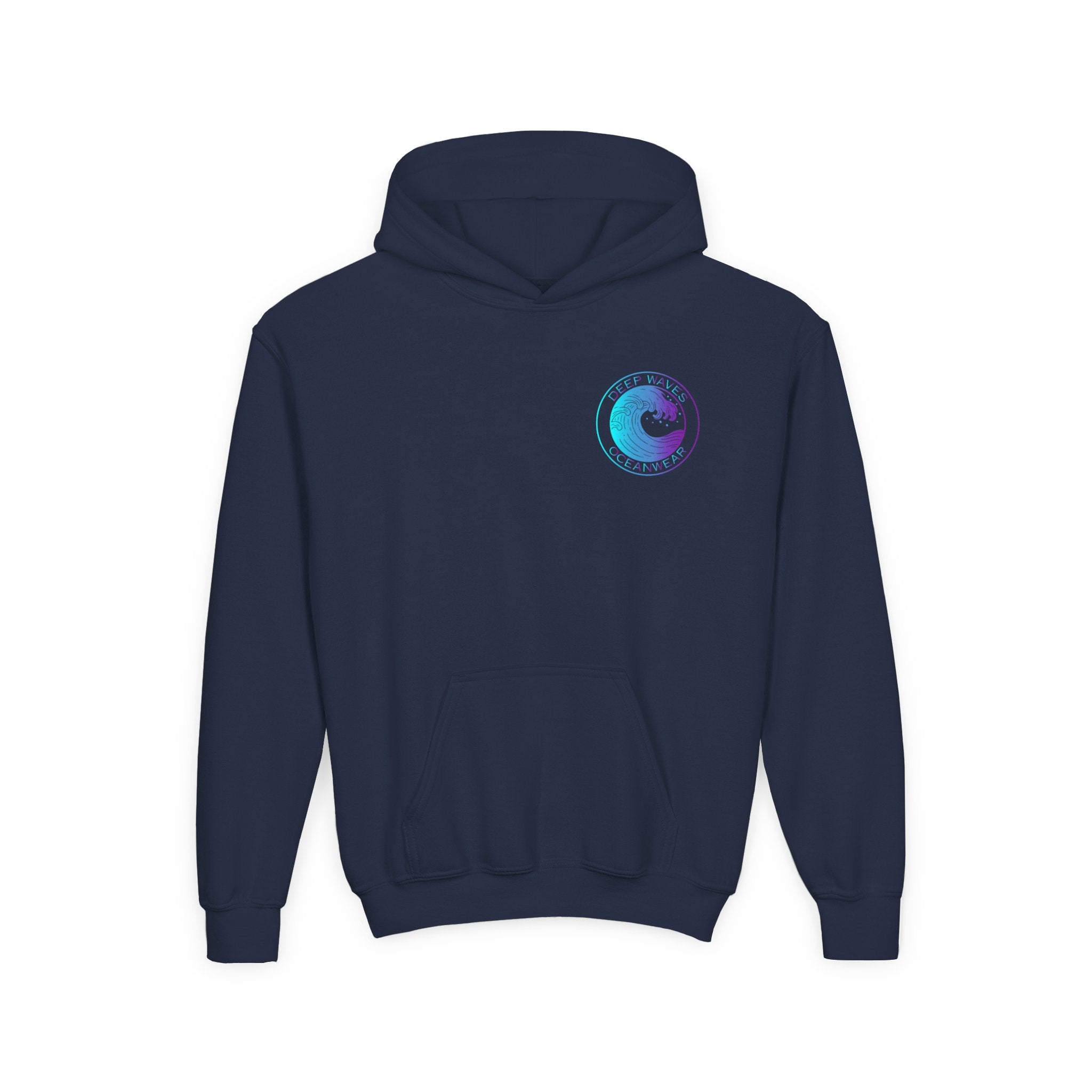 Youth Hoodie - Deep Waves Oceanwear Gradient Surf Logo