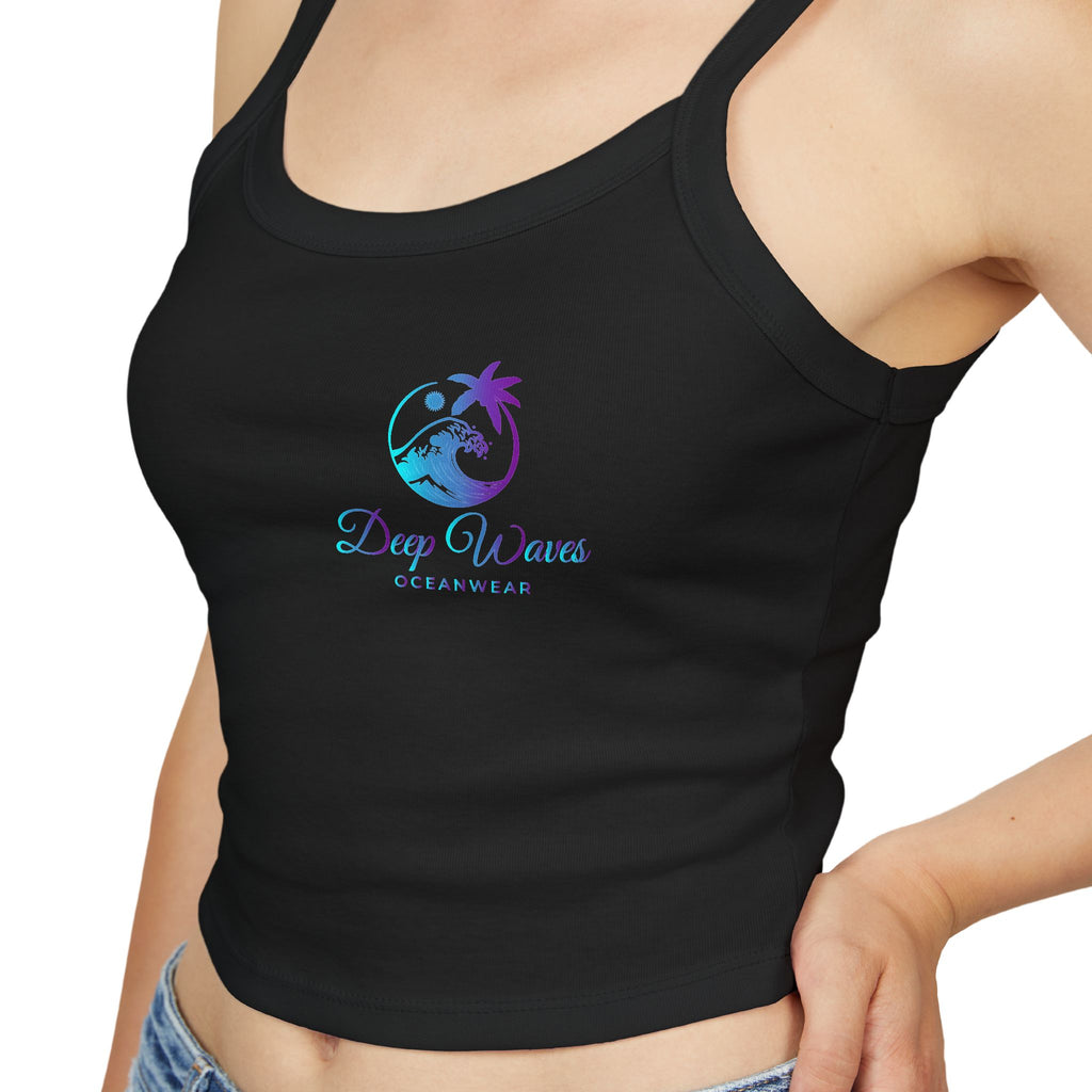 Deep Waves Spaghetti Strap Crop Tank