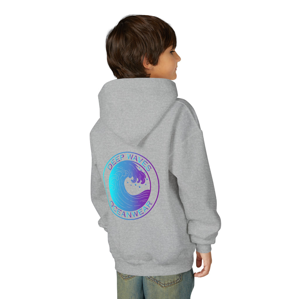 Youth Hoodie - Deep Waves Oceanwear Gradient Surf Logo