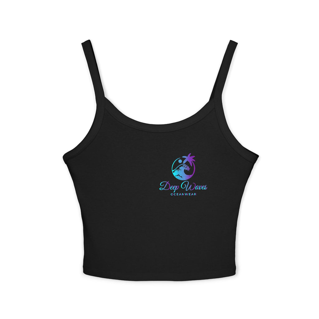 Deep Waves Spaghetti Strap Crop Tank