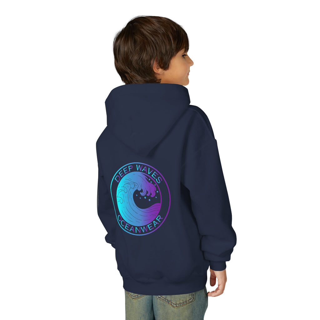 Youth Hoodie - Deep Waves Oceanwear Gradient Surf Logo