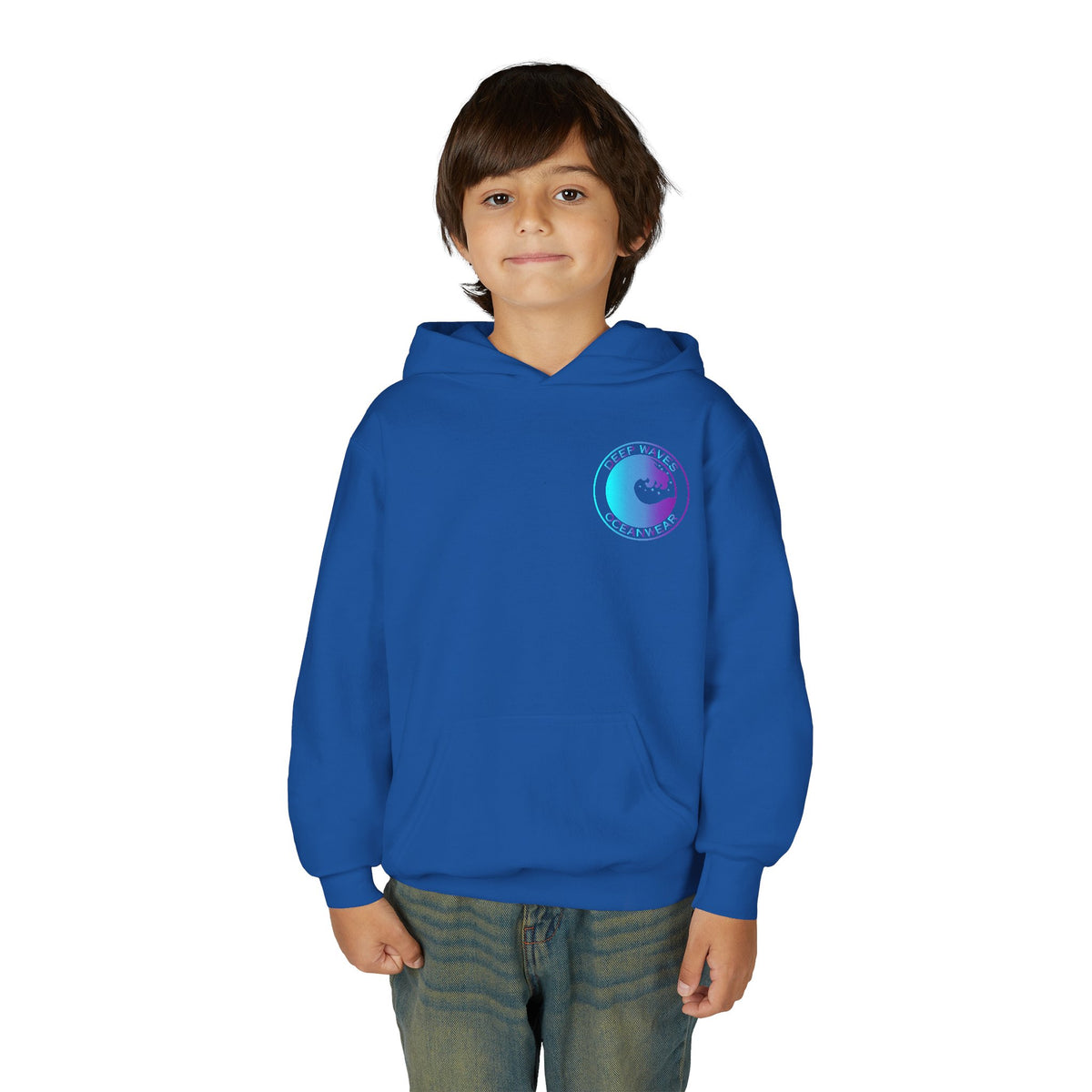 Youth Hoodie - Deep Waves Oceanwear Gradient Surf Logo