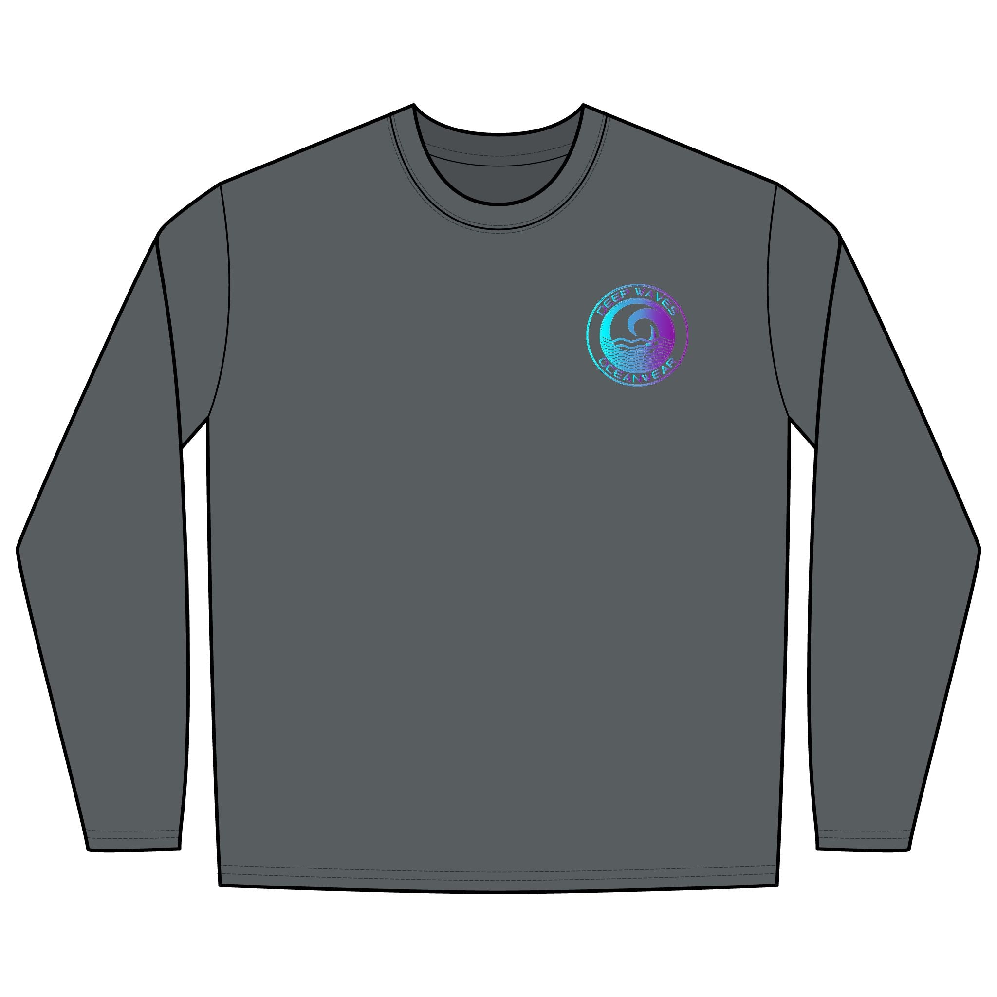 Deep Waves Long Sleeve Sun Shirt | Ocean Protection Rashguard & Coastal Aesthetic Top