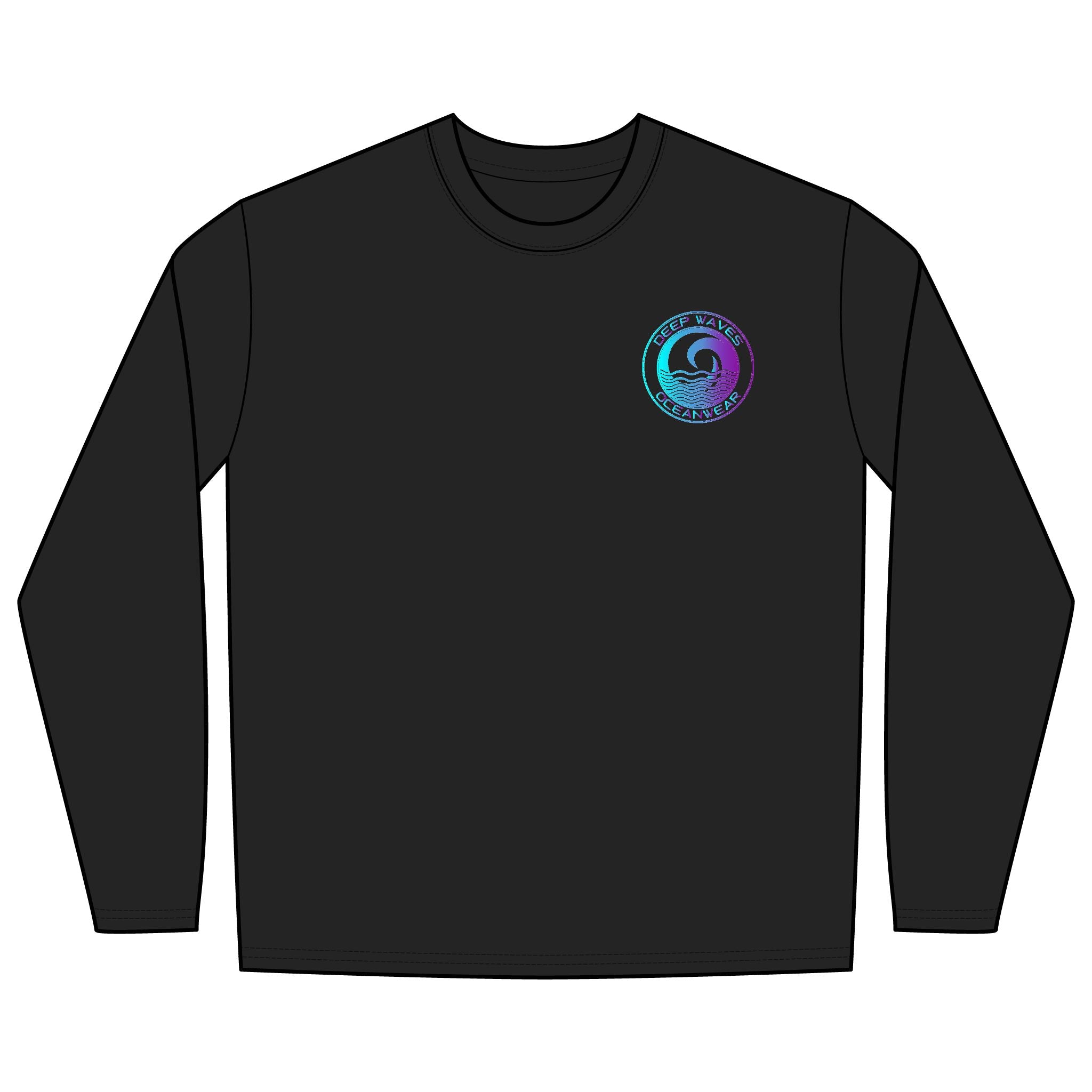 Deep Waves Long Sleeve Sun Shirt | Ocean Protection Rashguard & Coastal Aesthetic Top