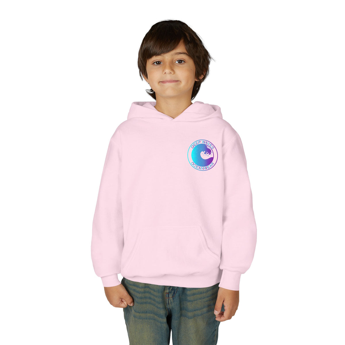 Youth Hoodie - Deep Waves Oceanwear Gradient Surf Logo