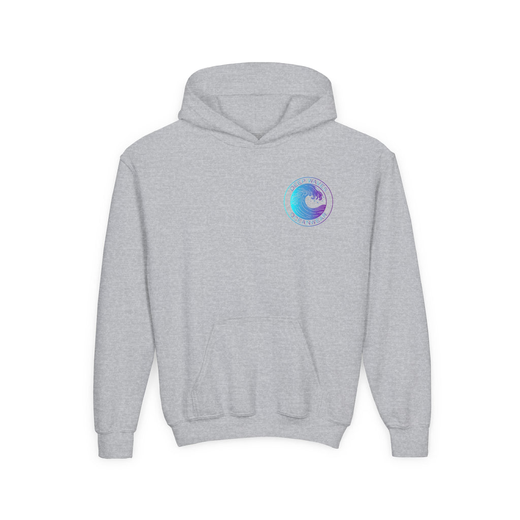 Youth Hoodie - Deep Waves Oceanwear Gradient Surf Logo