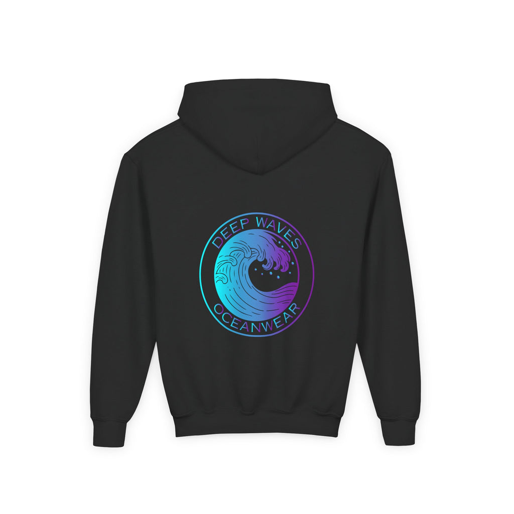 Youth Hoodie - Deep Waves Oceanwear Gradient Surf Logo