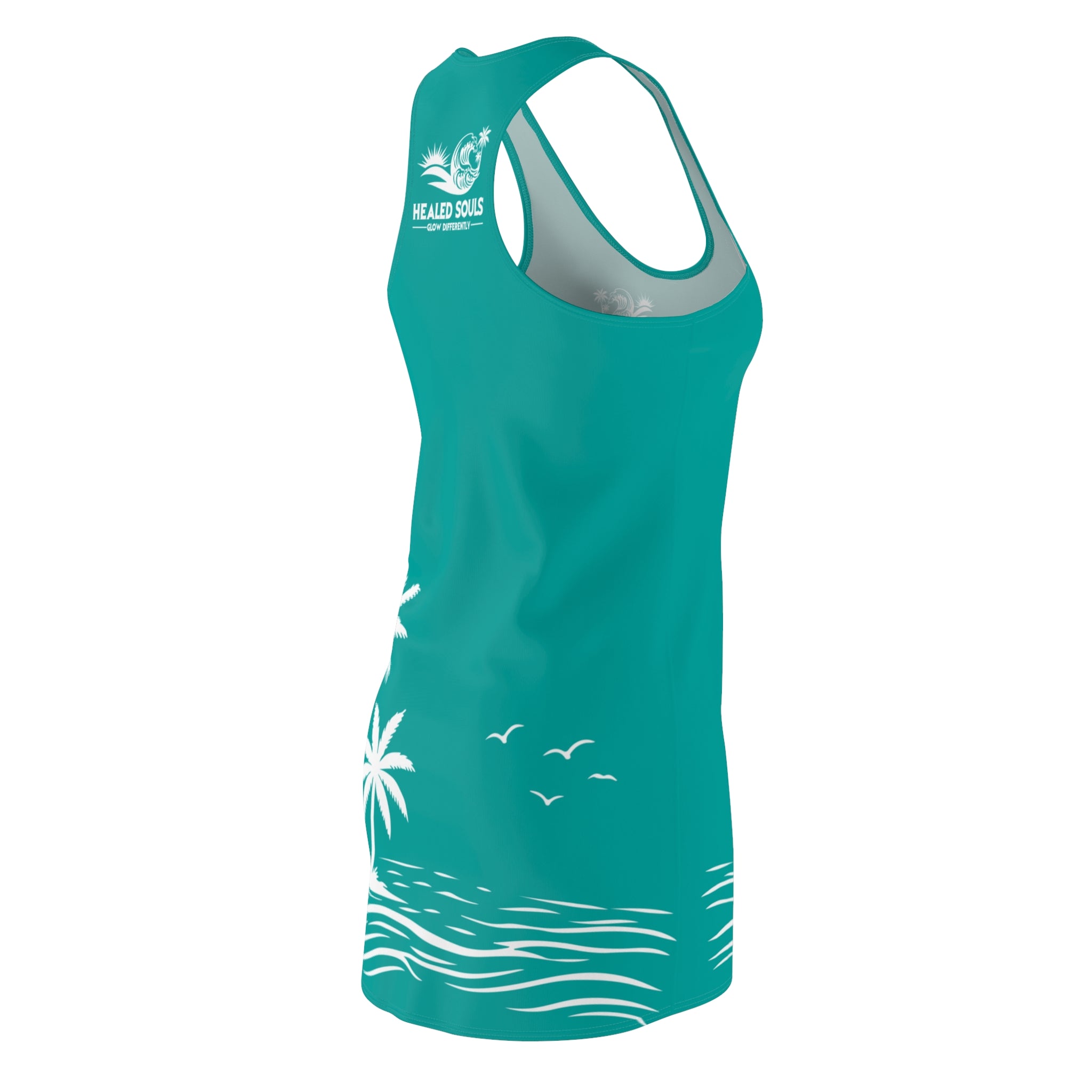 Healed Souls Glow Differently Teal Tides Racerback Dress