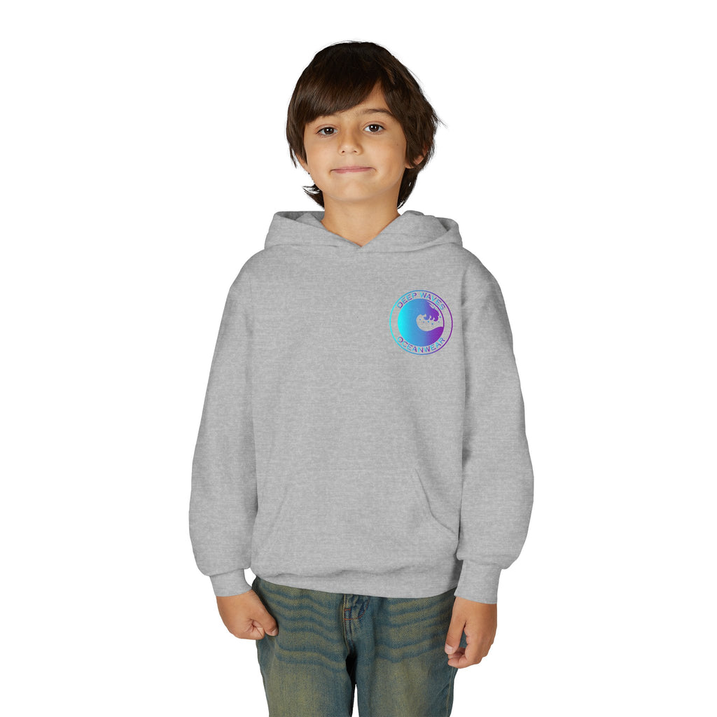 Youth Hoodie - Deep Waves Oceanwear Gradient Surf Logo
