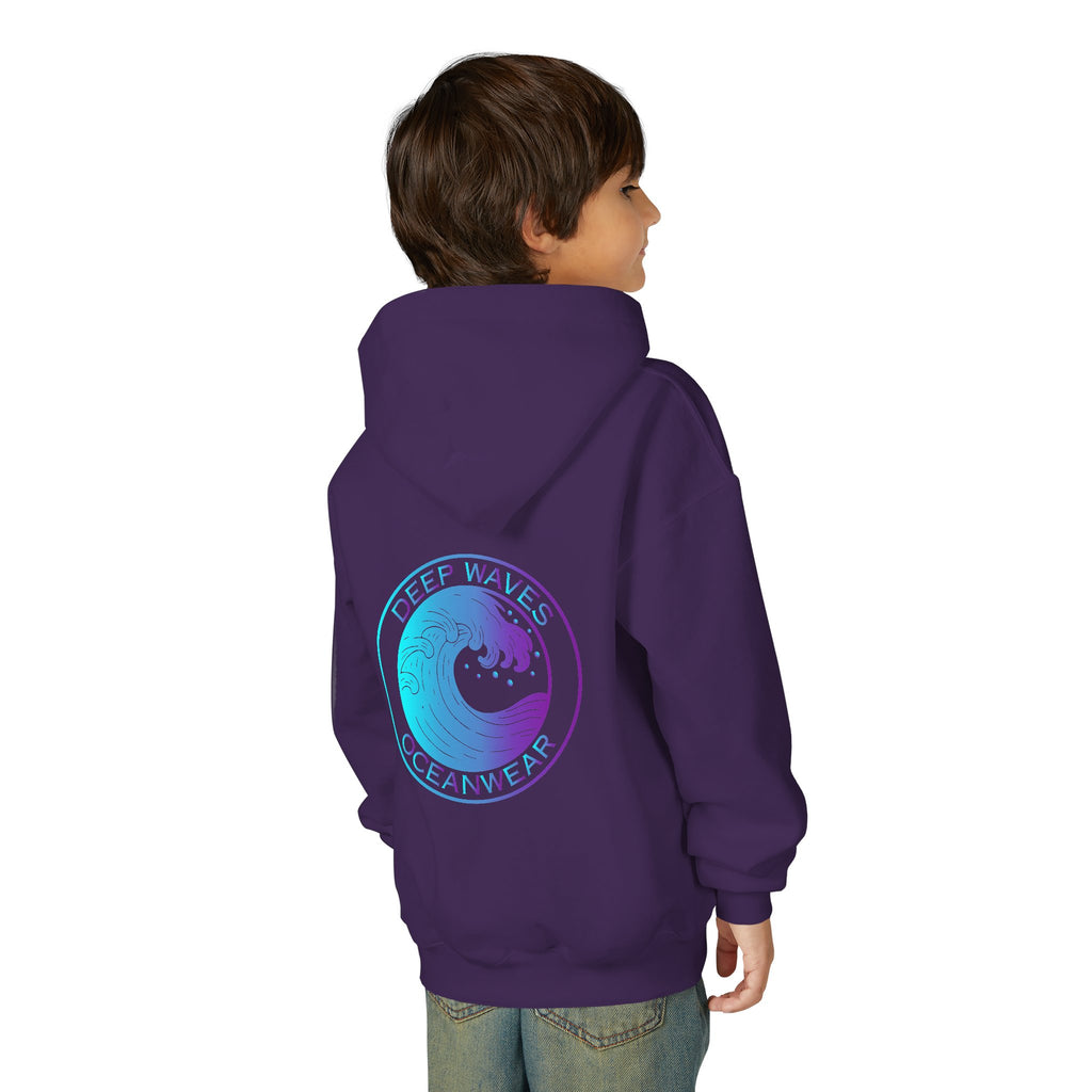 Youth Hoodie - Deep Waves Oceanwear Gradient Surf Logo