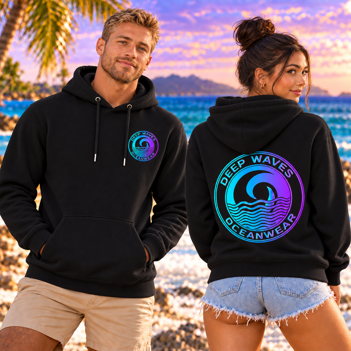 Deep Waves Unisex Pullover Hoodie