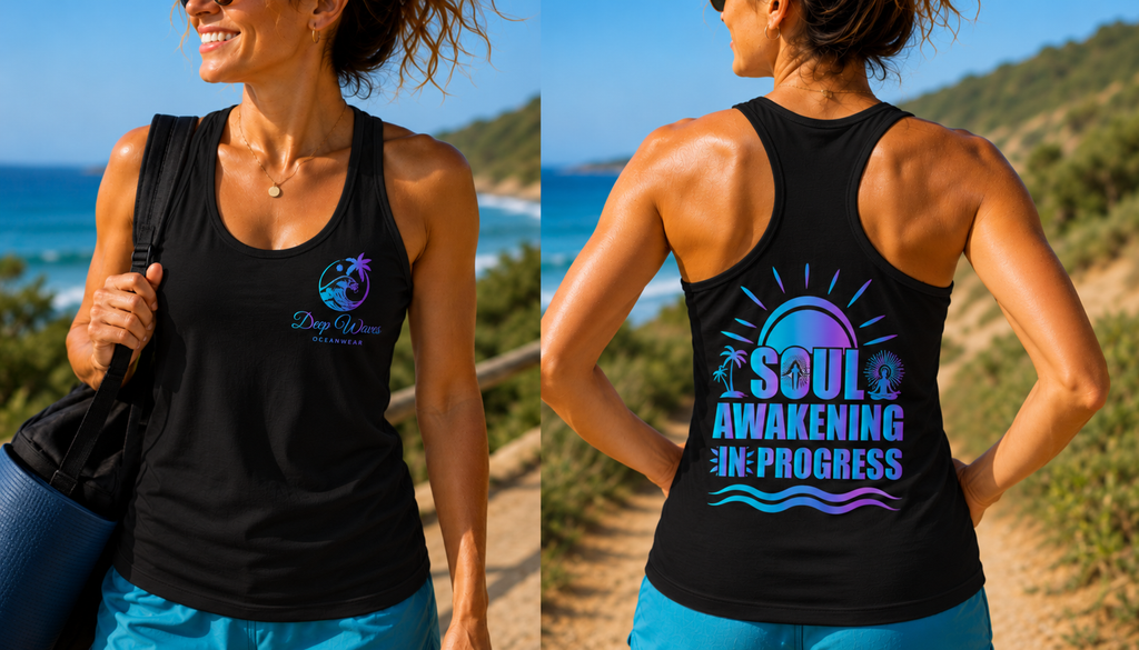 Soul Awakening In Progress Racerback Tank - Sunrise