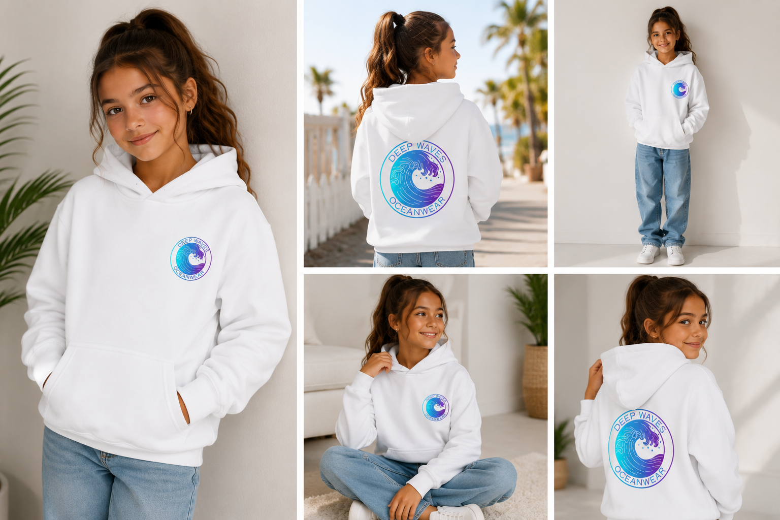 Deep Waves Logo Youth Hoodie
