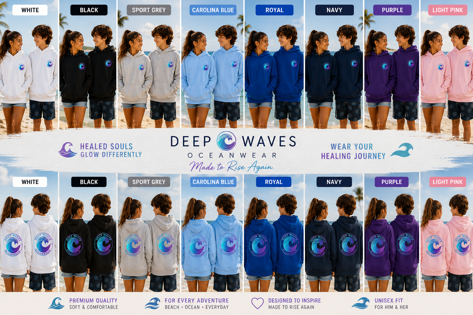 Deep Waves Logo Youth Hoodie