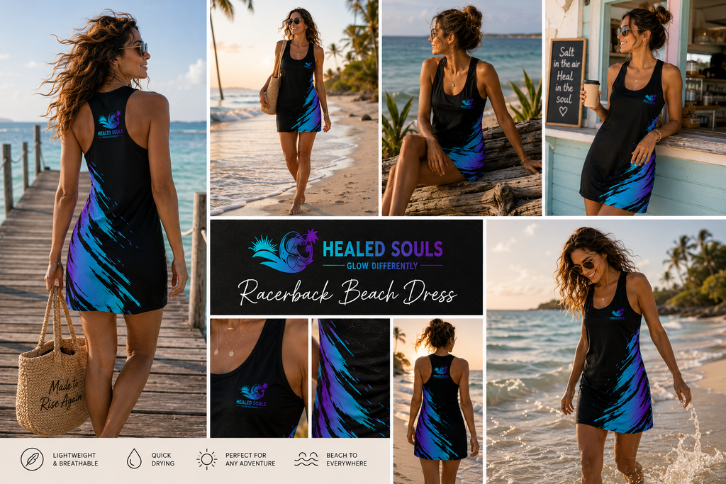 Healed Souls Glow Differently Midnight Tide Racerback Dress