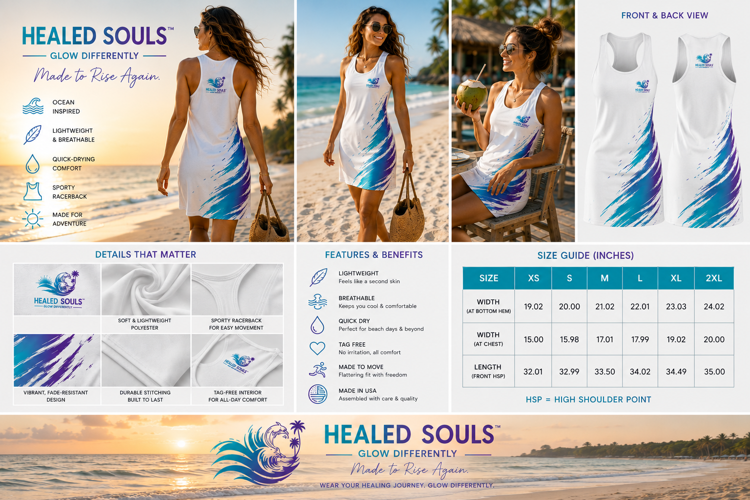 Healed Souls Glow Differently Painted Tide Racerback Dress