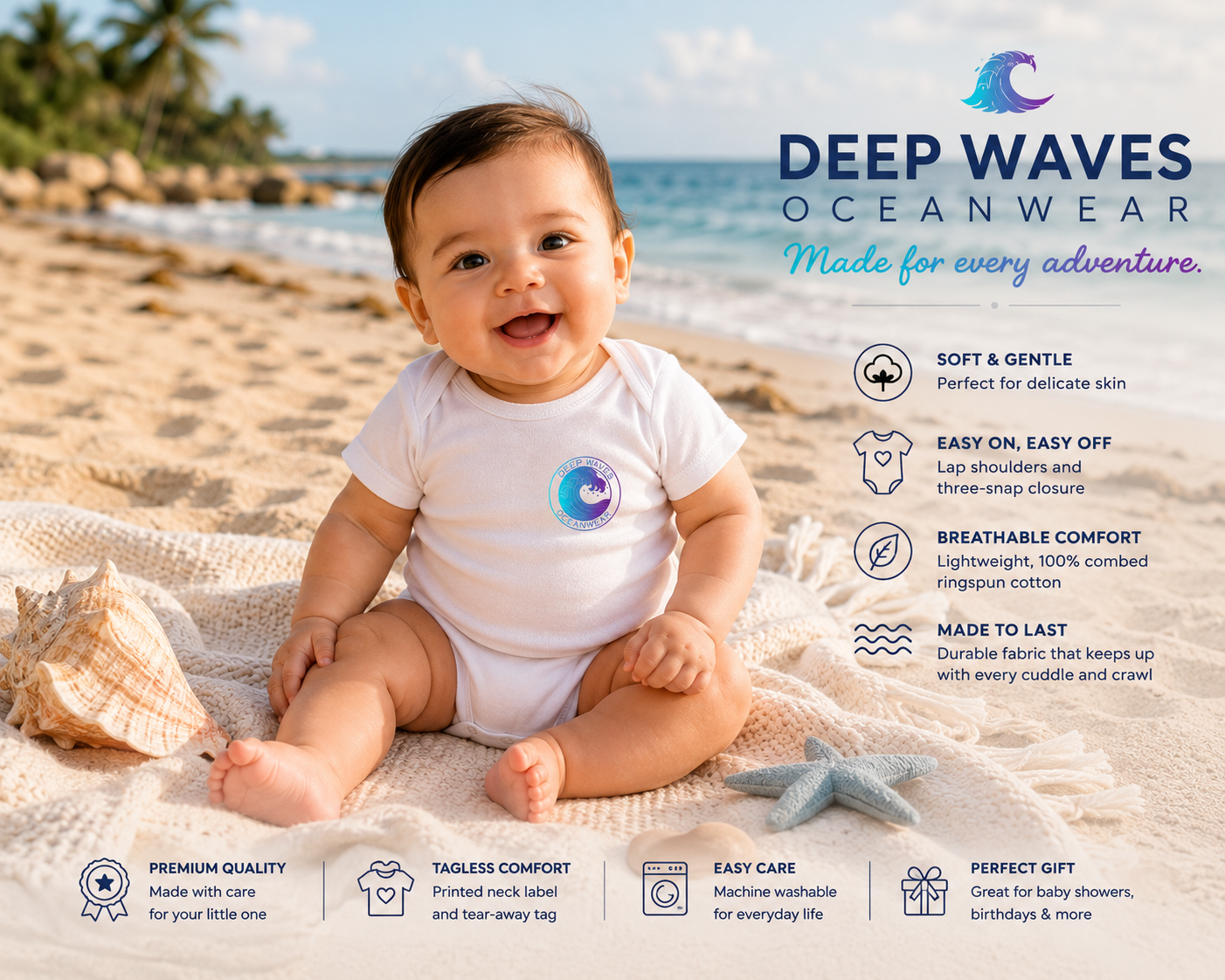 Deep Waves Logo Infant Bodysuit