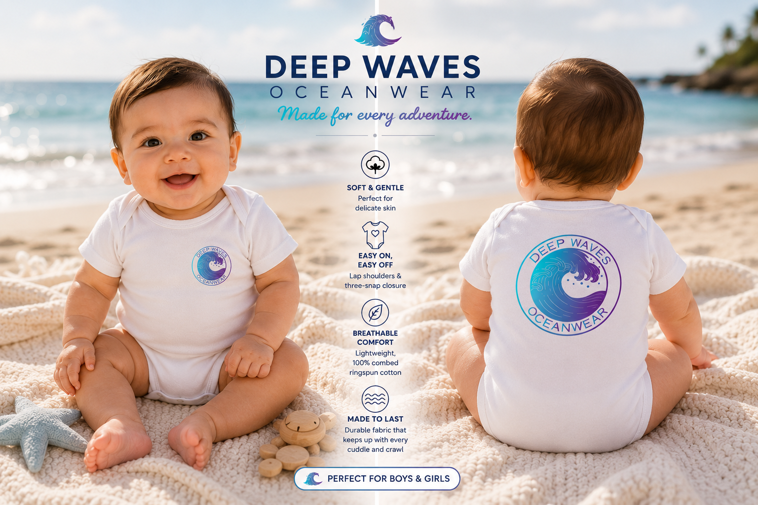 Deep Waves Logo Infant Bodysuit