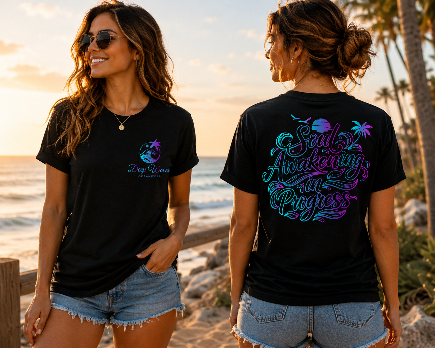 Soul Awakening In Progress Relaxed Tee — Tropical Black