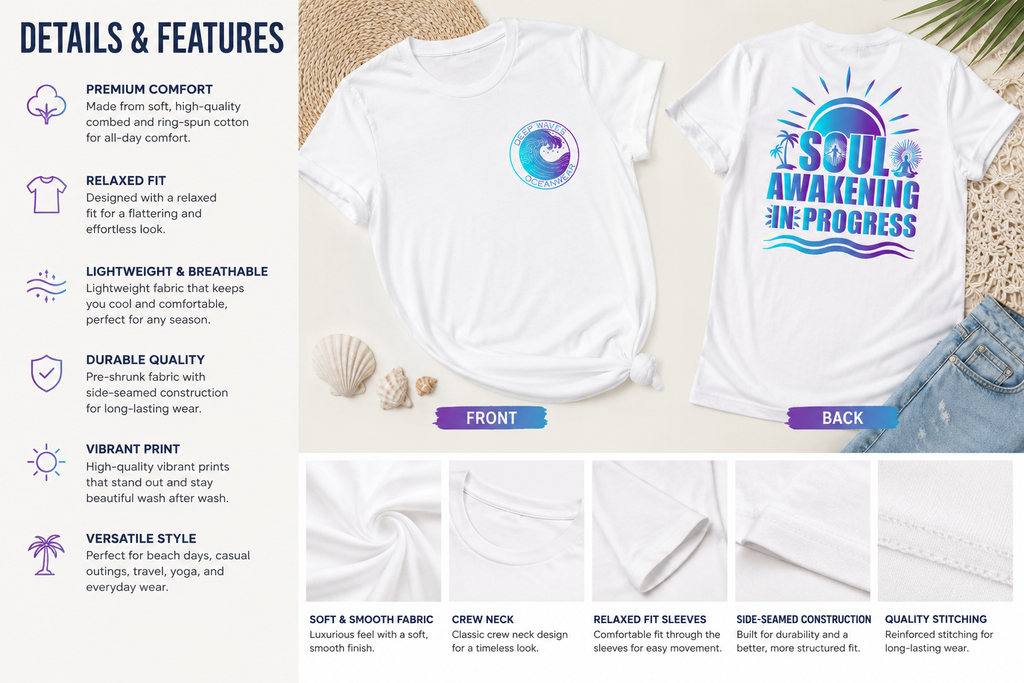 Soul Awakening In Progress Relaxed Tee — Sunrise White