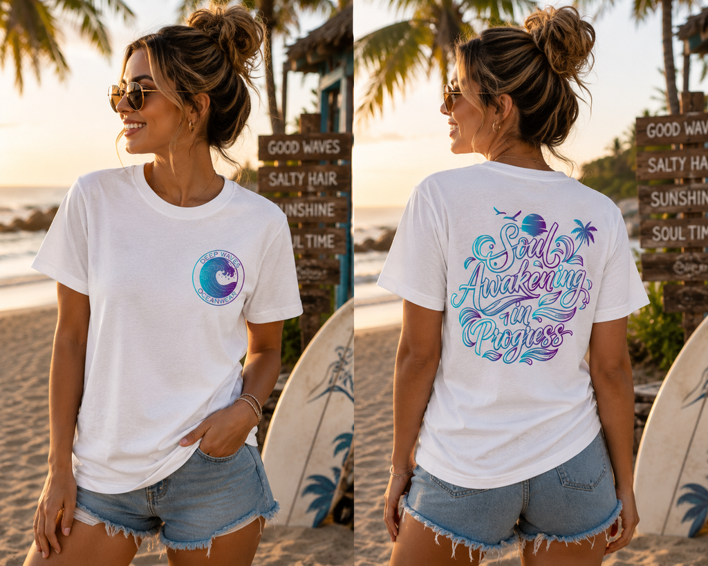 Soul Awakening In Progress Relaxed Tee — Tropical White