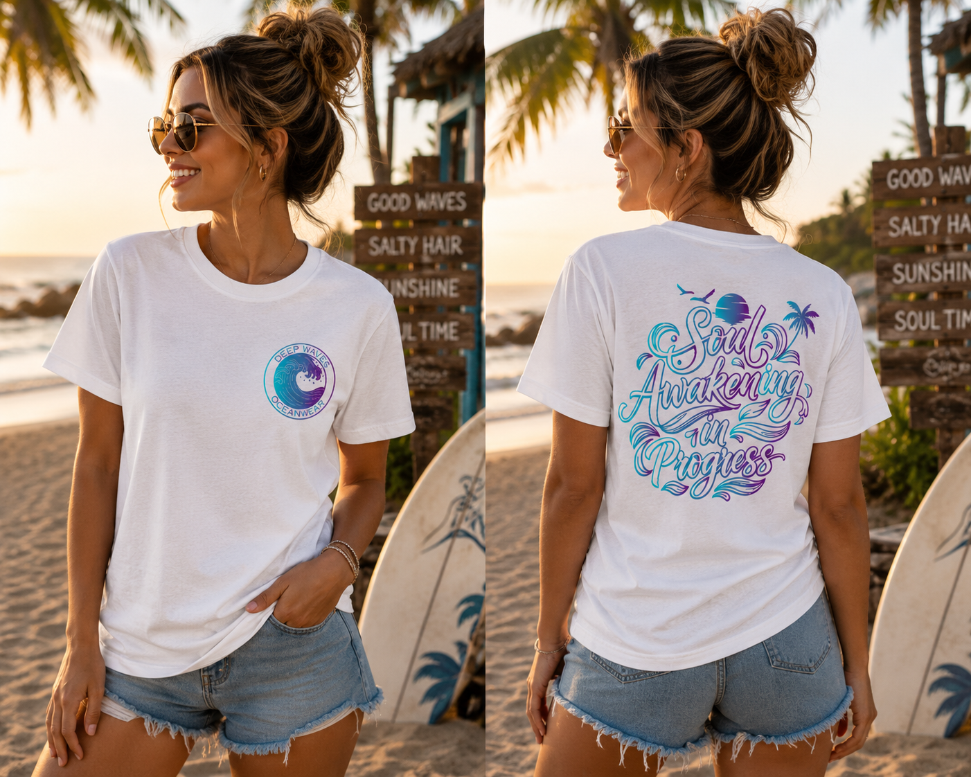 Soul Awakening In Progress Relaxed Tee — Tropical White
