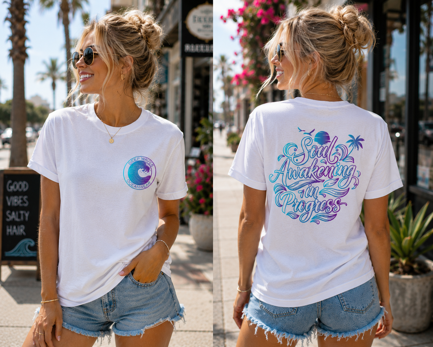 Soul Awakening In Progress Relaxed Tee — Tropical White