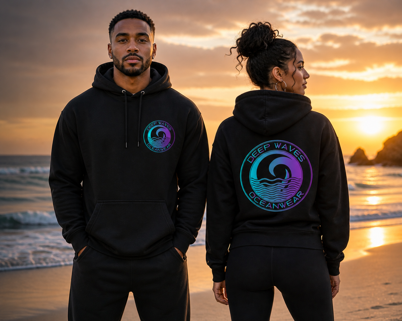 Deep Waves Unisex Hoodie | Ocean Energy & Inner Strength Streetwear