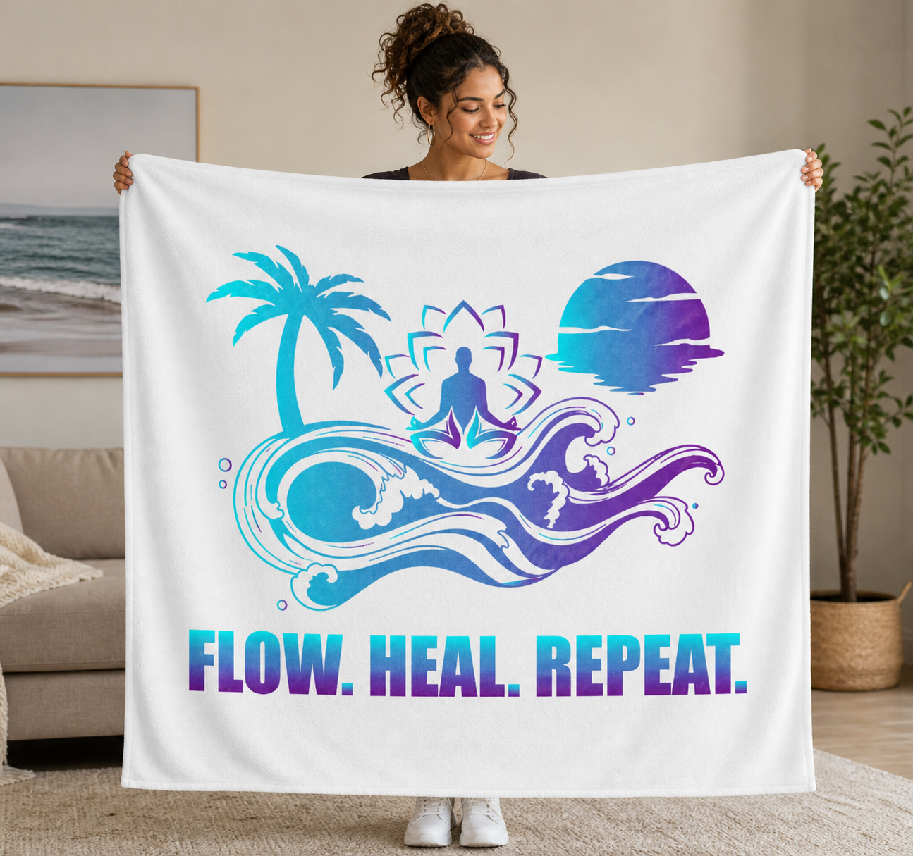 Deep Waves Healing Blanket | Wrap Yourself in Peace & Comfort