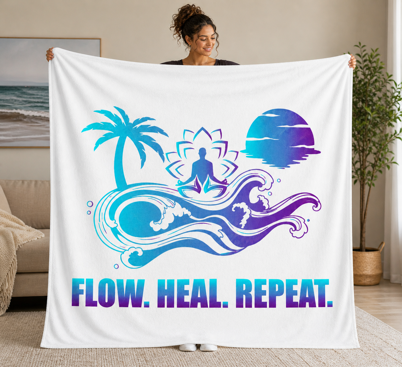 Deep Waves Healing Blanket | Wrap Yourself in Peace & Comfort