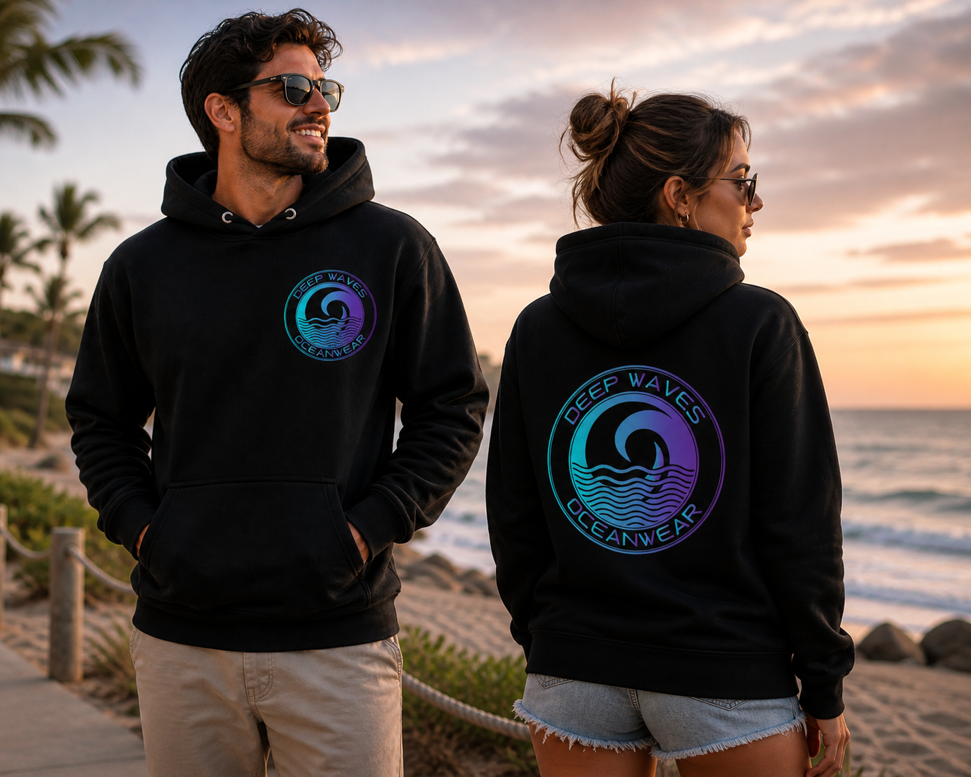 Deep Waves Unisex Hoodie | Ocean Energy & Inner Strength Streetwear